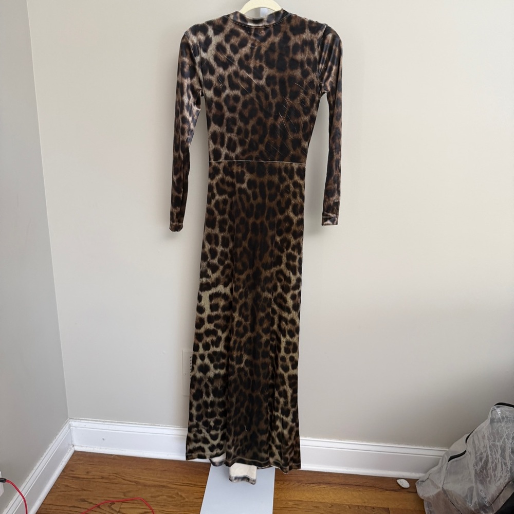 Leslie Amon  Amanda Maxi Dress in Leopard size s new with tags - Picture 8 of 11